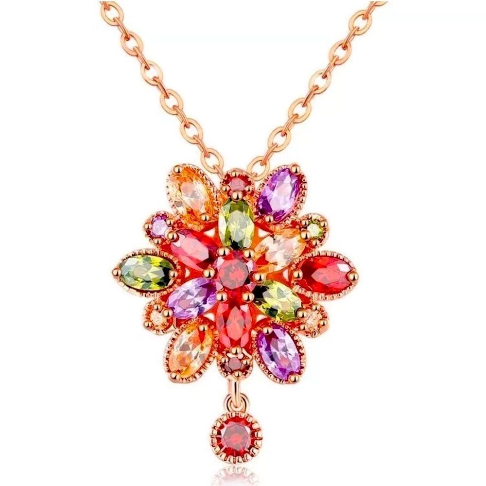 NEW! ROSE GOLD FLORAL COLORFUL GEMSTONE FLORAL